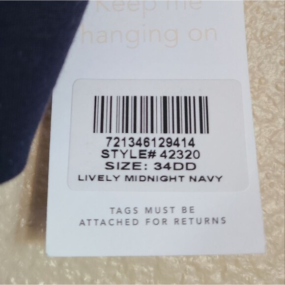 NEW lively all day deep v no-wire bra navy and silver 34DD - Picture 3 of 5